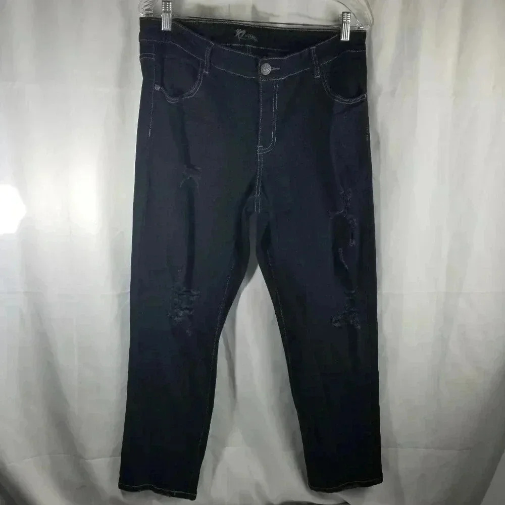 Rock & Royal Black Distressed Womens Jeans Sz 16